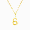 Colar aço inox dourado com letra S
