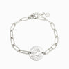 Pulseira aço inox prateado com signo capricórnio