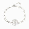 Pulseira aço inox prateado com signo virgem