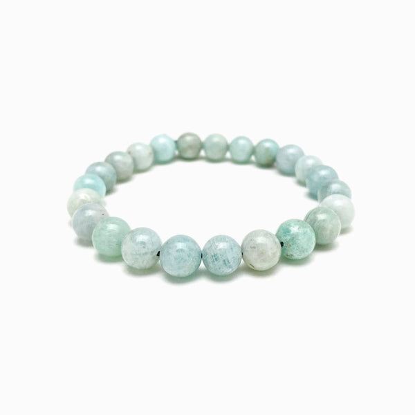 pulseira água marinha 8mm com fundo branco