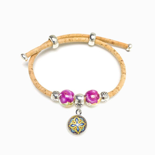 Pack 3 Pulseira de Cortiça Ajustável com Mandala