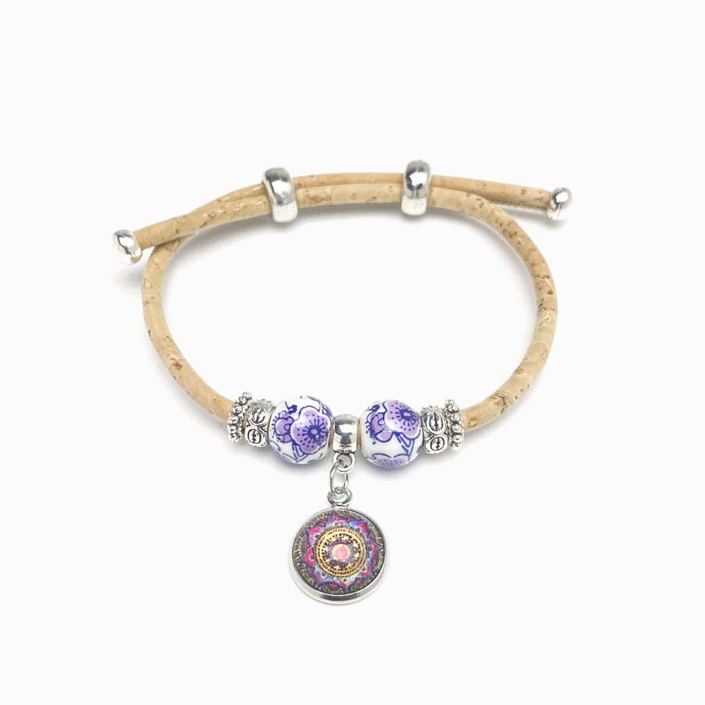 pulseira de cortiça com mandala