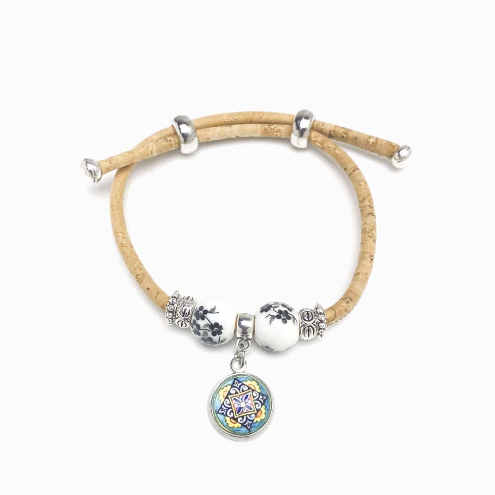 pulseira de cortiça com mandala