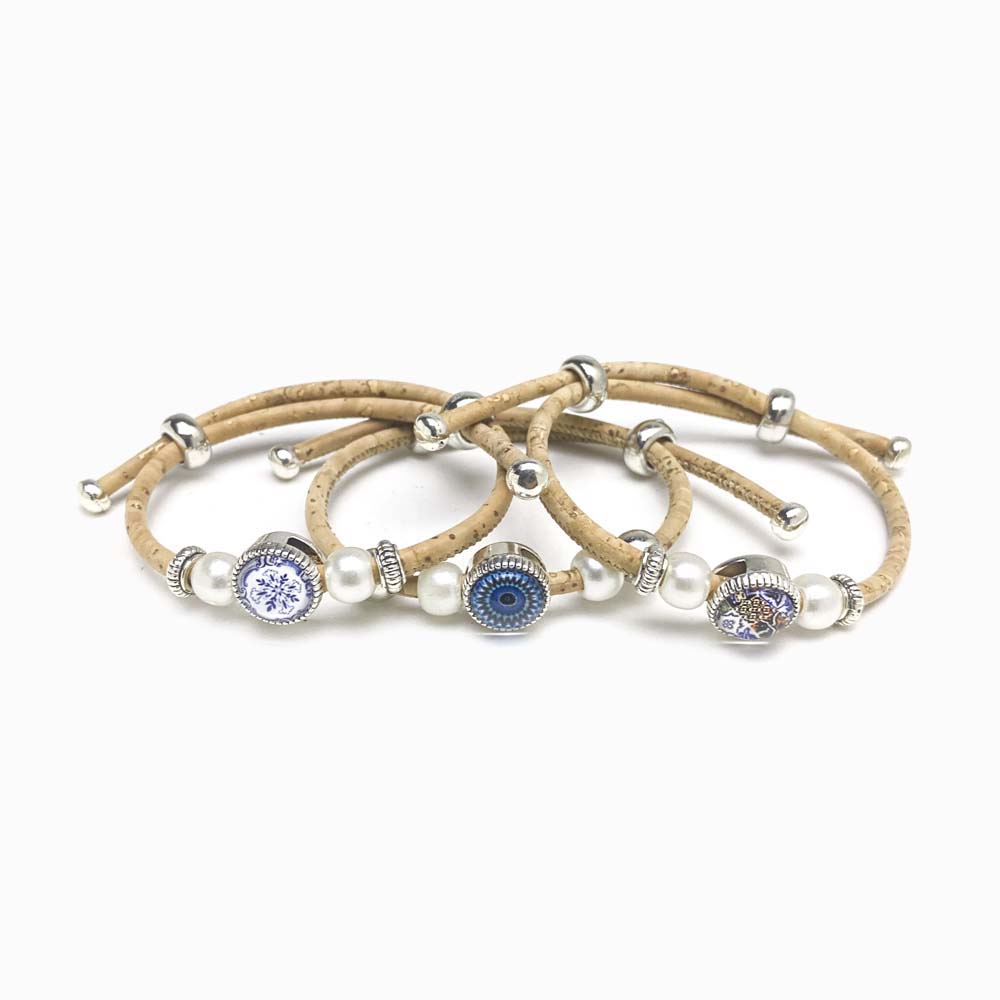 conjuntos pulseira de cortiça com mandala