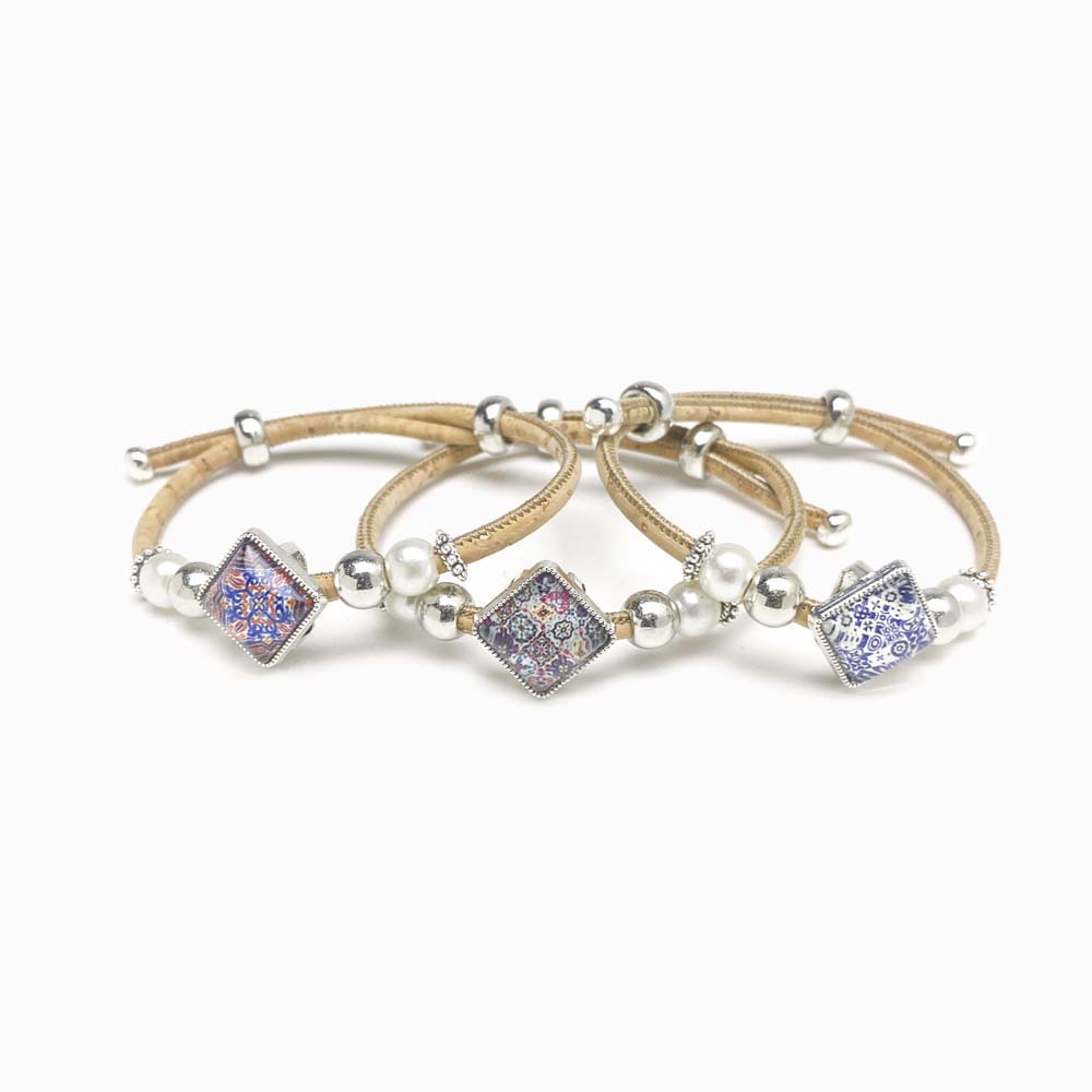 conjuntos pulseira de cortiça com mandala