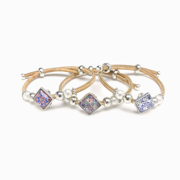 conjuntos pulseira de cortiça com mandala