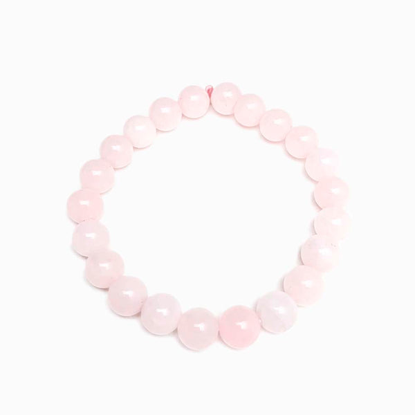pulseira quartzo rosa 8mm com fundo branco