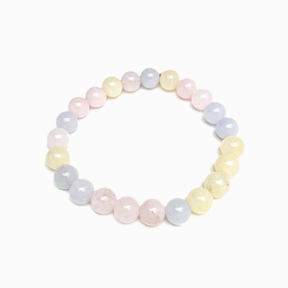 pulseira quartzo mix 8mm com fundo branco