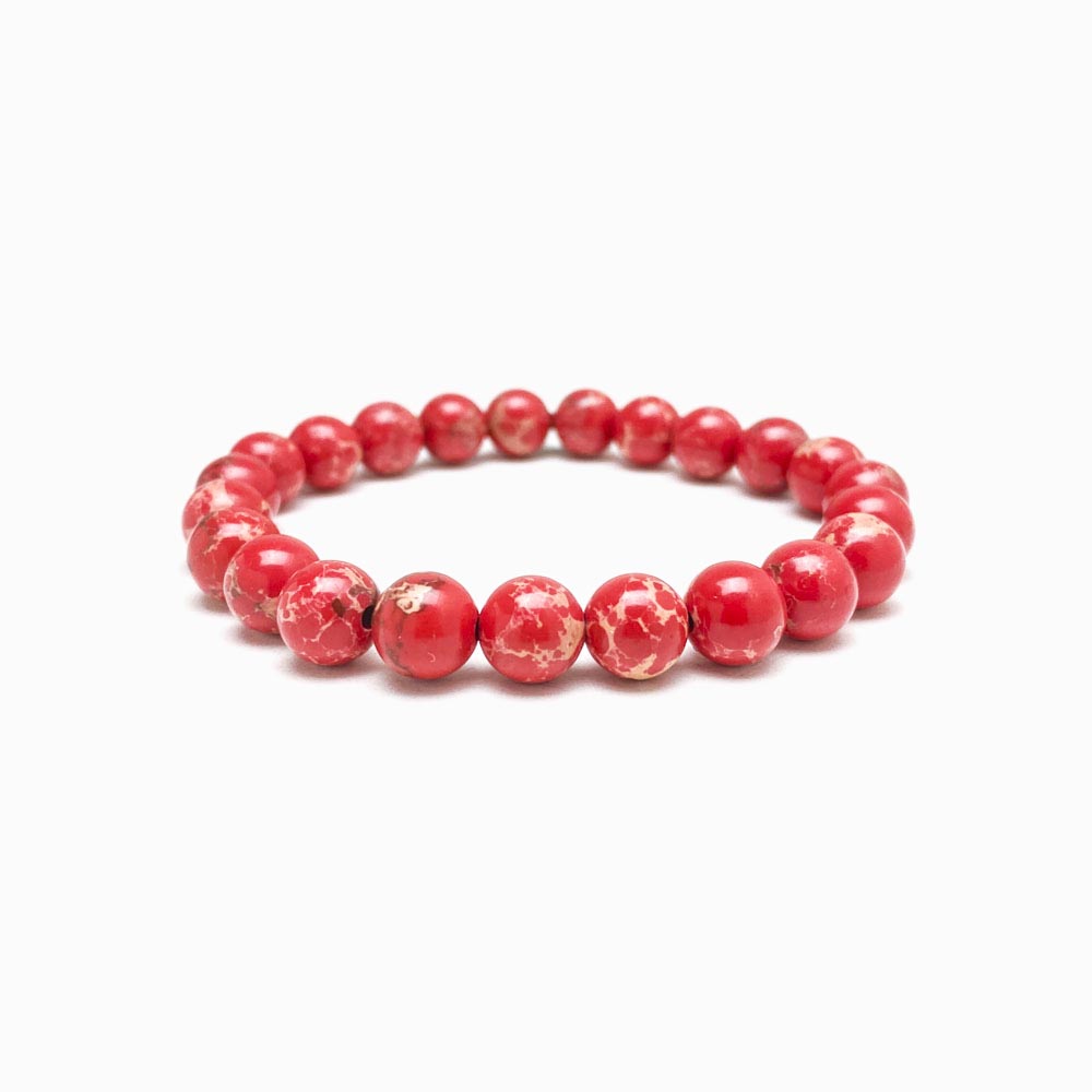 pulseira jaspe imperial vermelho 8mm com fundo branco