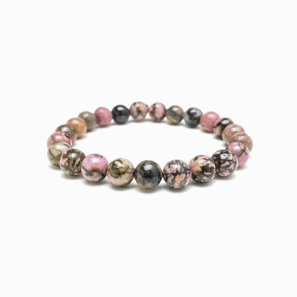 pulseira jaspe rosa 8mm com fundo branco