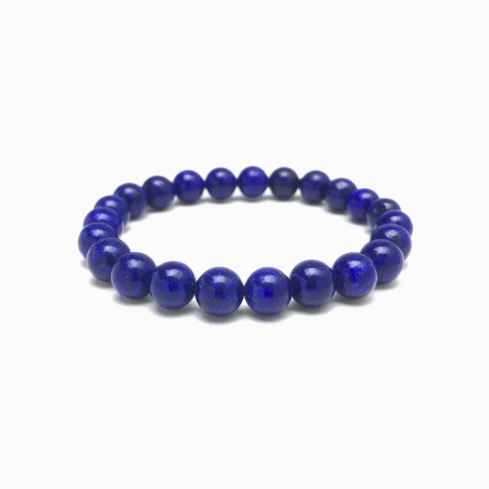 pulseira lápis lazuli 8mm com fundo branco