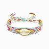 Pulseira macramé de algodão com búzio