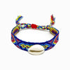 Pulseira macramé de algodão com búzio