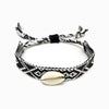 Pulseira macramé de algodão com búzio