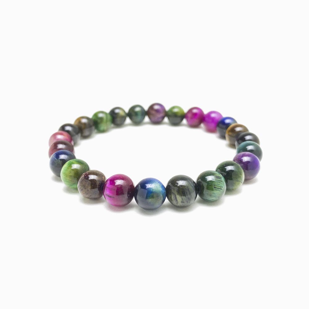 pulseira olho de tigre mix 8mm com fundo branco