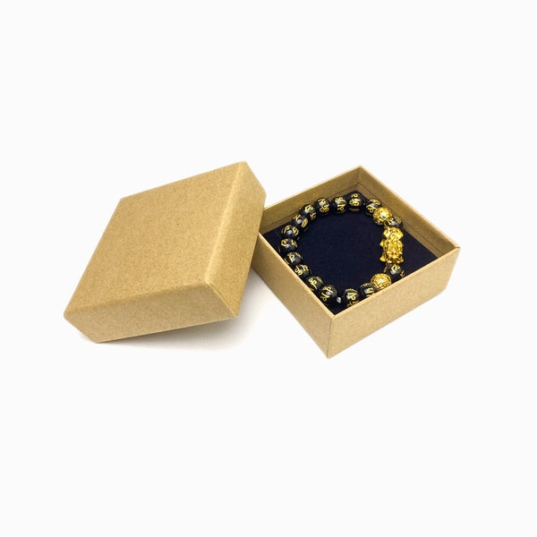 Pulseira Pixiu Feng Shui com obsidiana negra