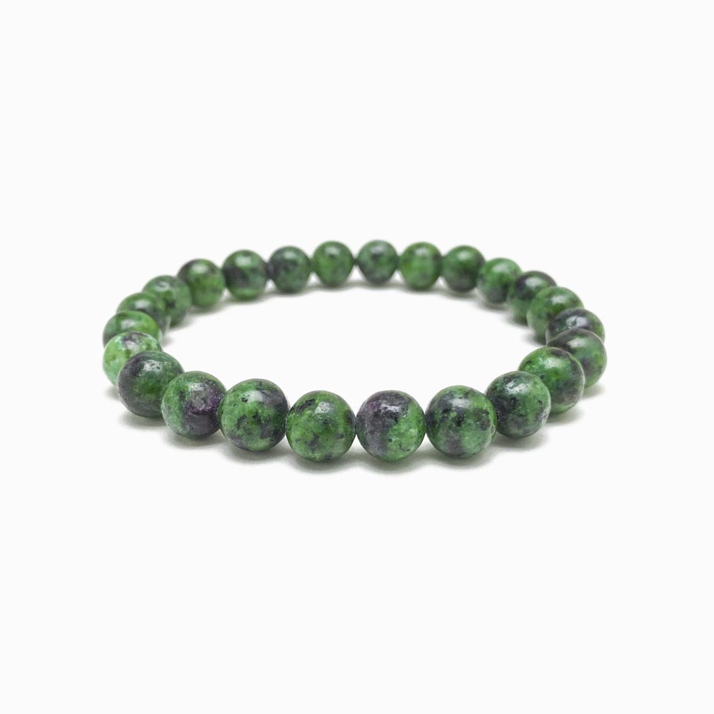 pulseira zoisita 8mm com fundo branco