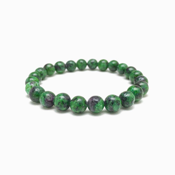 pulseira zoisita 8mm com fundo branco