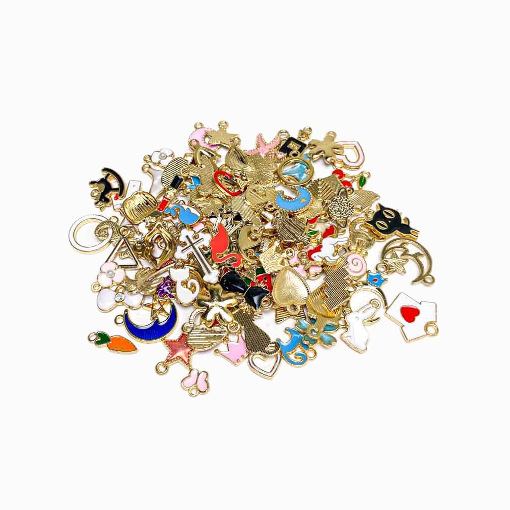 Conjunto 100 peças Pendente Metal com Verniz