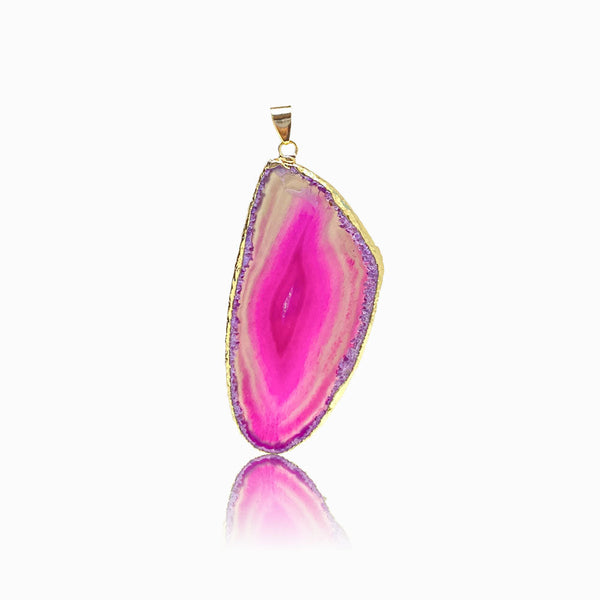 Pendente Chapa de Ágata Rosa Choque