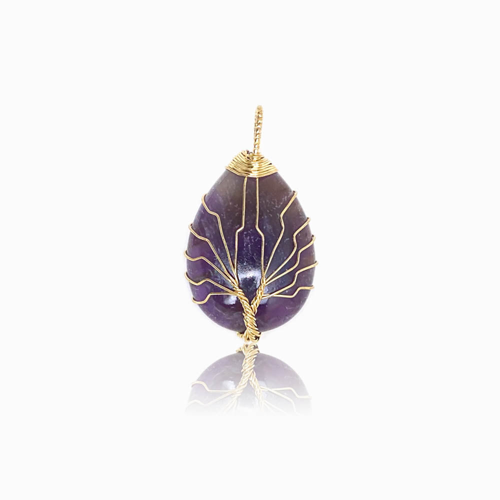 Pêndulo Ametista com Design Árvore da Vida