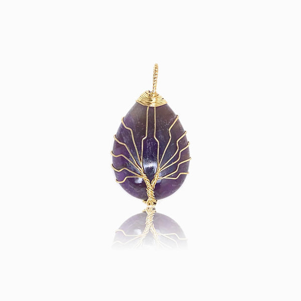 Pêndulo Ametista com Design Árvore da Vida