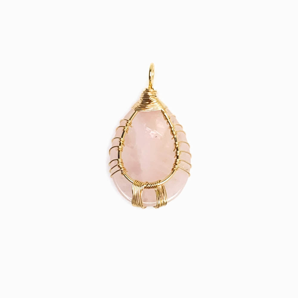 Pêndulo Quartzo Rosa com Design Árvore da Vida Verso