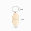 Porta-chaves de Madeira de Faia Oval 55x30mm com logo e Medidas