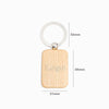 Porta-chaves de Madeira de Faia Retangular 45x31mm com logo e Medidas