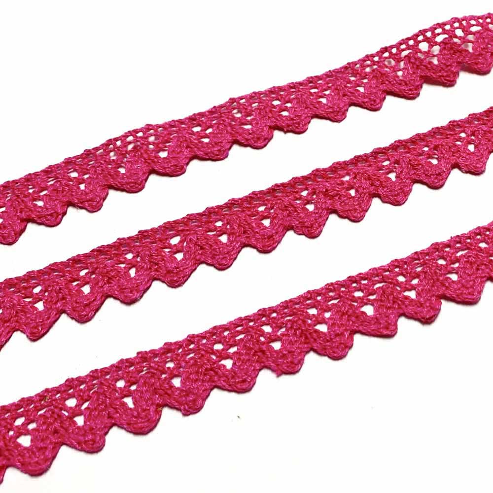 Rendas de Algodão 17mm Rosa Choque