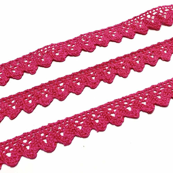 Rendas de Algodão 17mm Rosa Choque