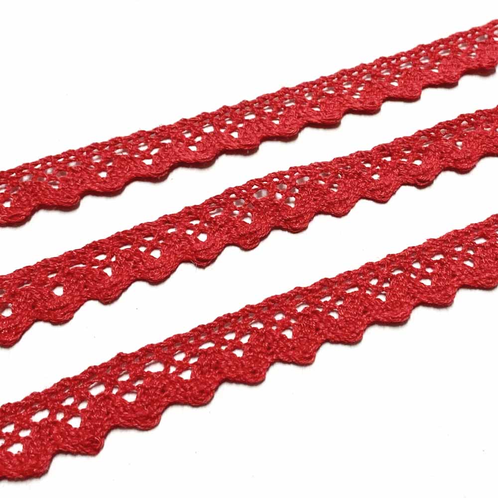 Rendas de Algodão 17mm Vermelho