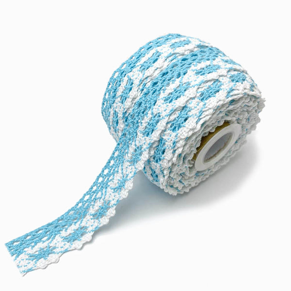 Renda de Algodão 27mm Azul Claro