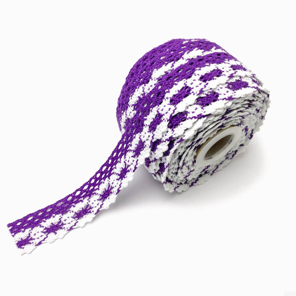 Renda de Algodão 27mm Roxo Escuro