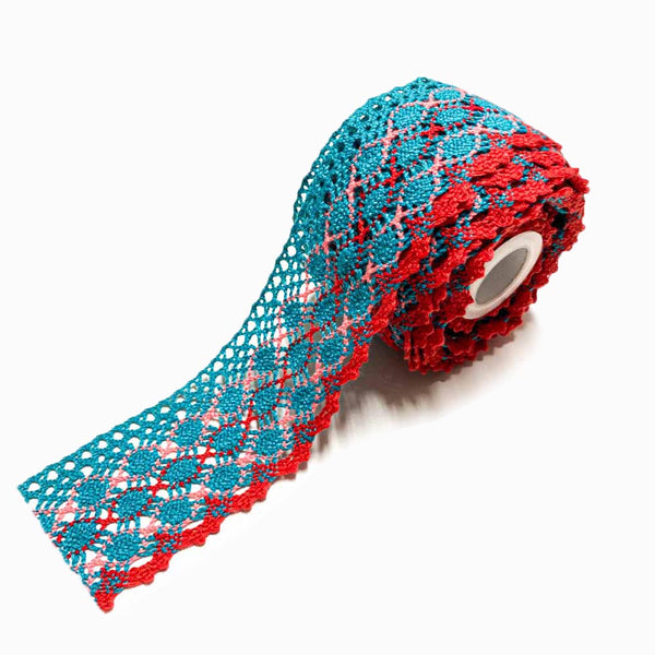 Rendas de Algodão 50mm Verde Azulado