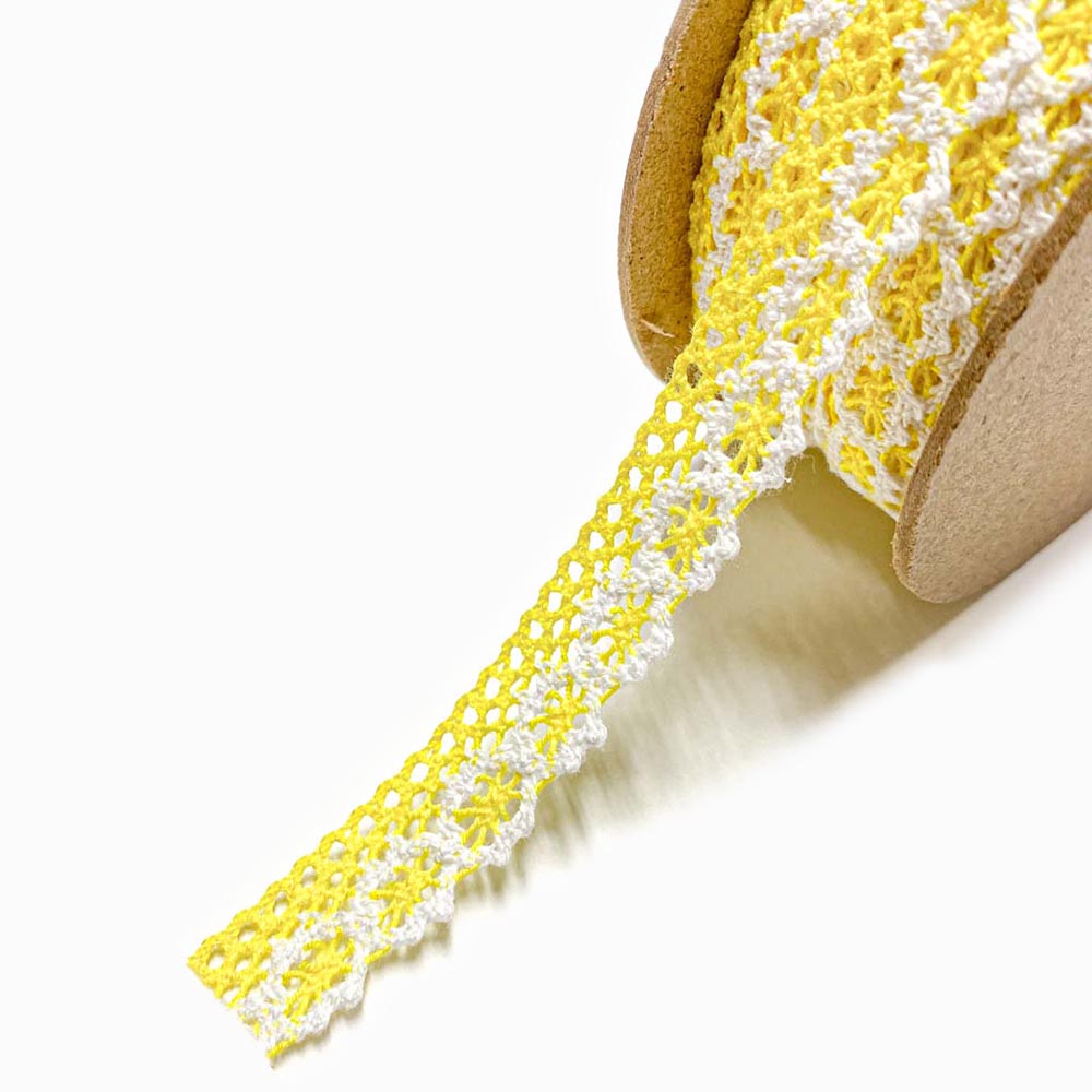 Rendas de Algodão 17mm Amarelo