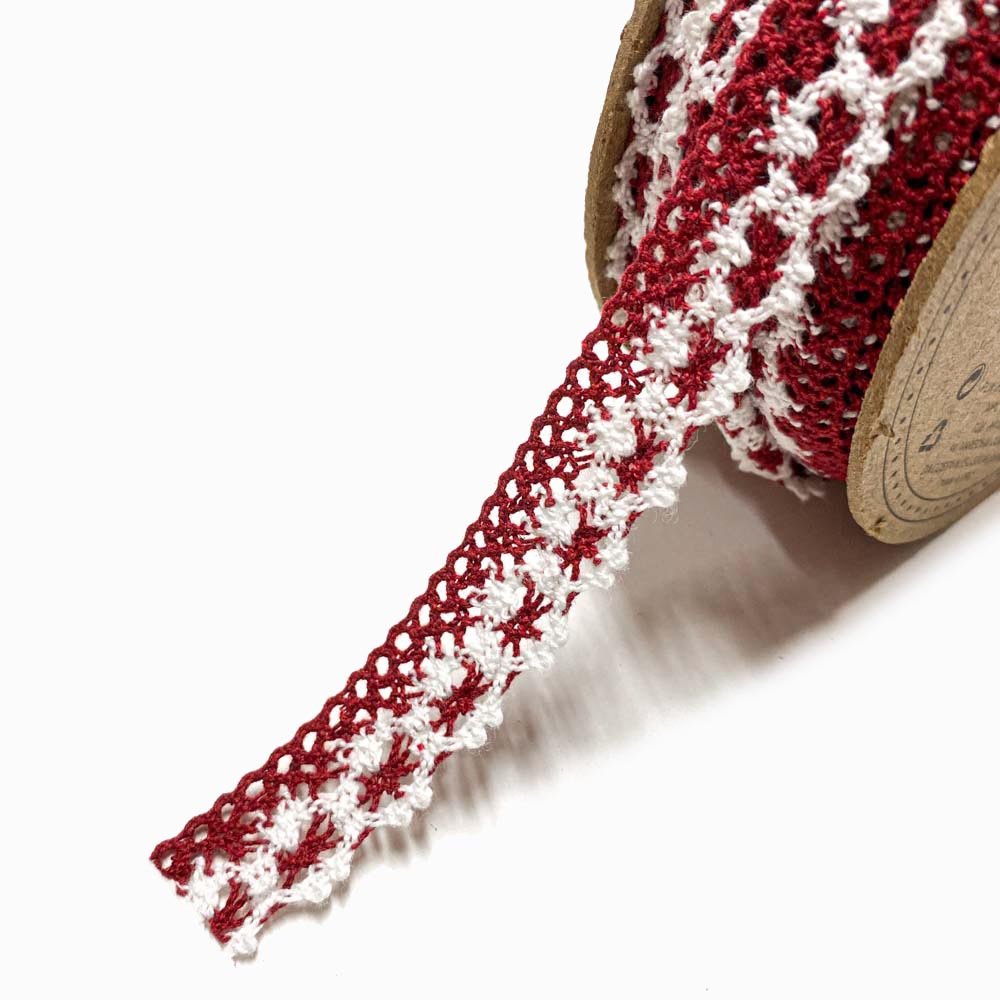 Rendas de Algodão 17mm Bordô