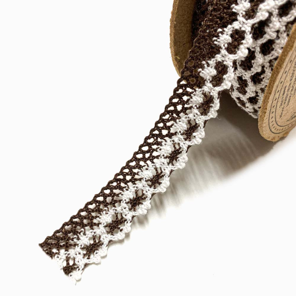 Rendas de Algodão 17mm Castanho Escuro