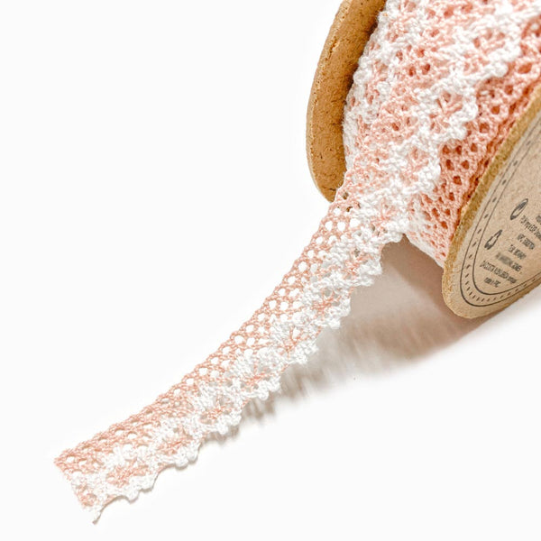 Rendas de Algodão 17mm Pessego