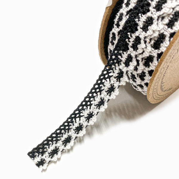 Rendas de Algodão 17mm Preto