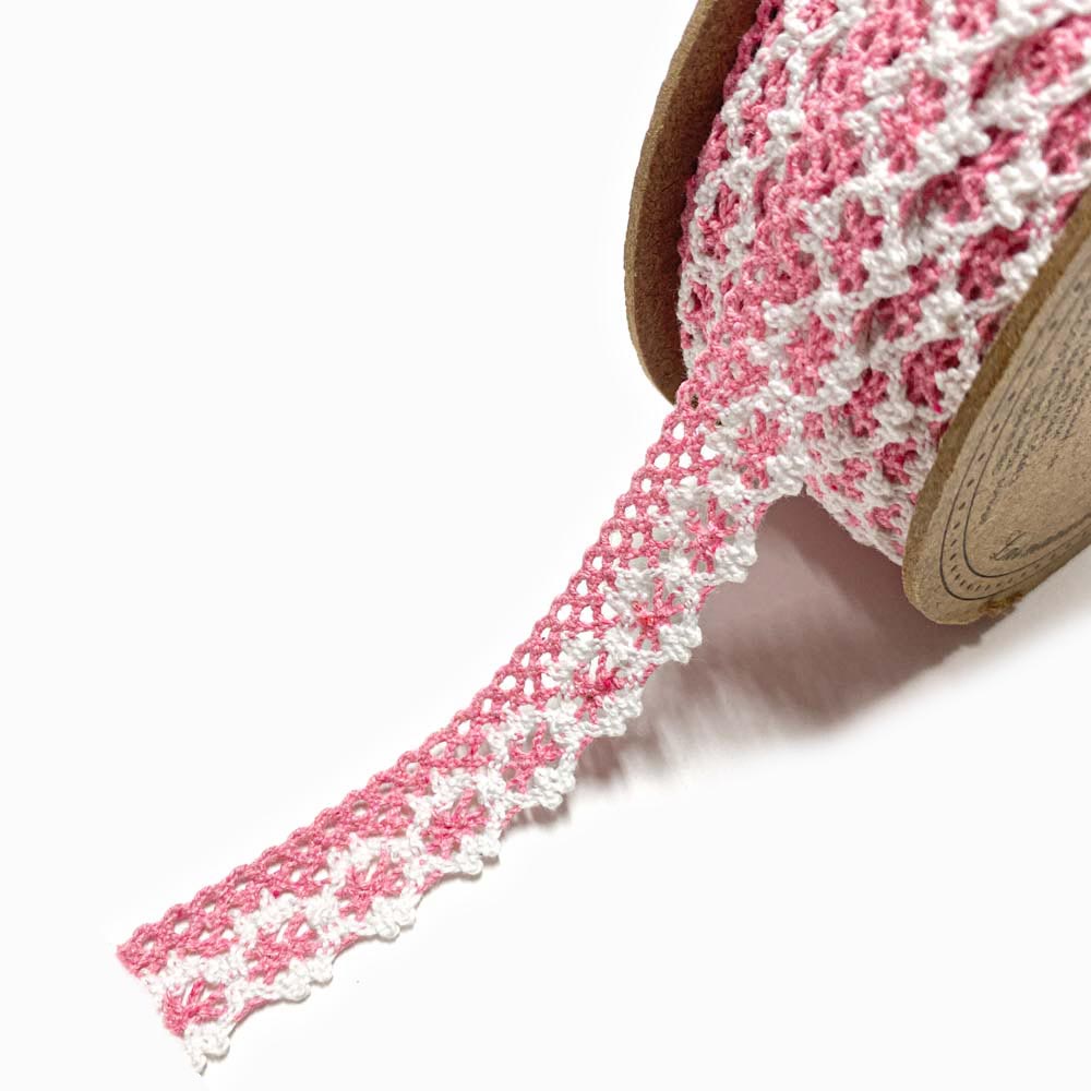 Rendas de Algodão 17mm Rosa
