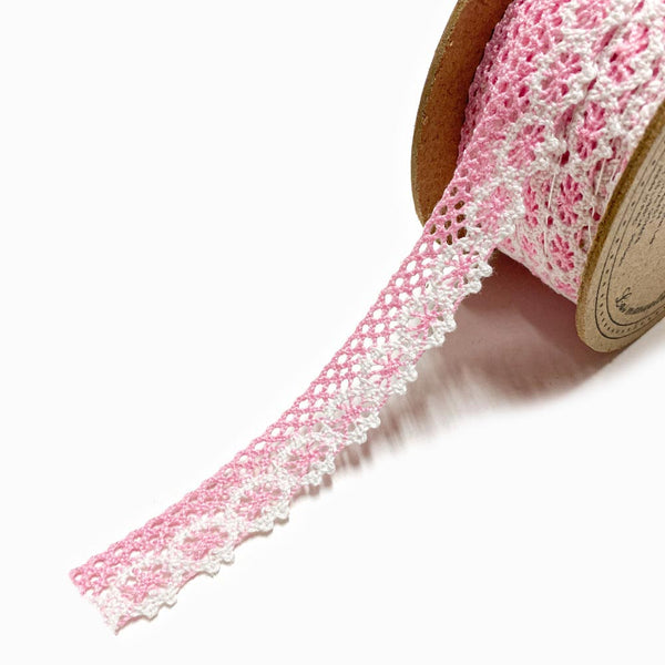 Rendas de Algodão 17mm Rosa Bebé