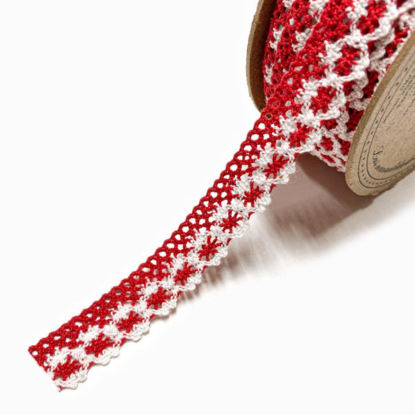 Rendas de Algodão 17mm Vermelho