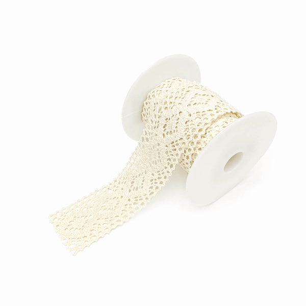 Renda de Algodão Creme 40mm