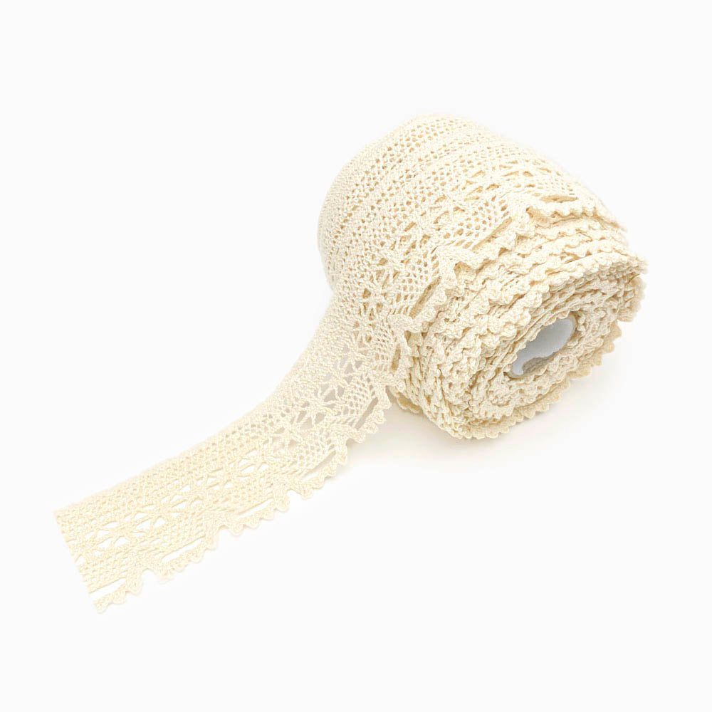 Renda de Algodão Creme 50mm