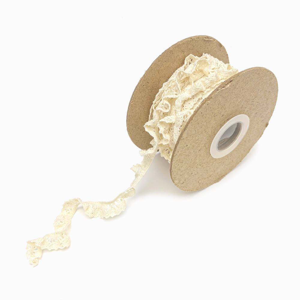 Renda de Algodão Elástico Creme 10mm