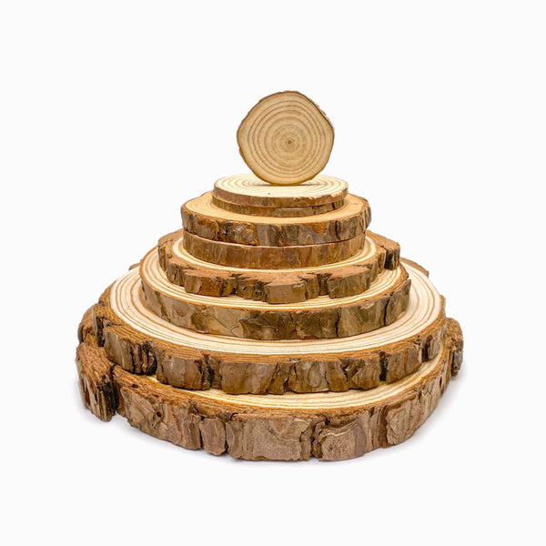 Rodela de madeira natural