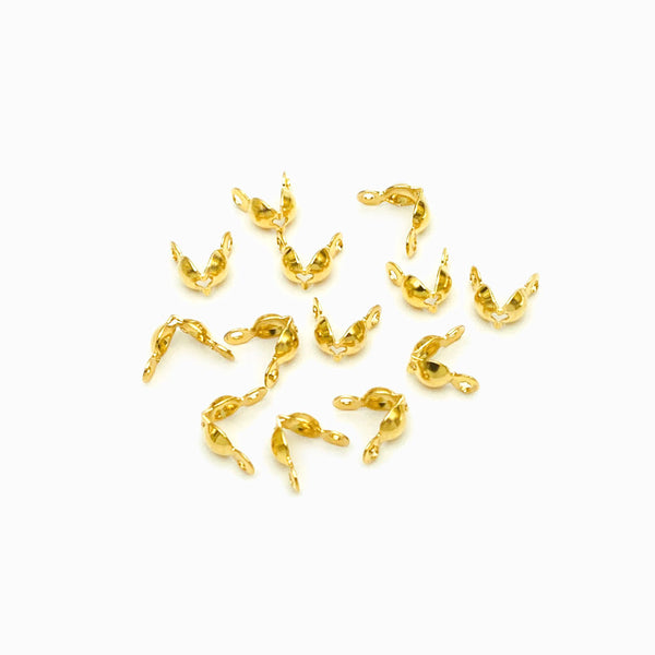 Pack 10 Tapa Nó Dourado 4mm - Aço Inox