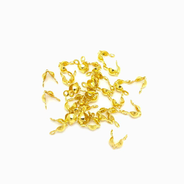 Terminal Tapa Nó em Metal 4mm dourado