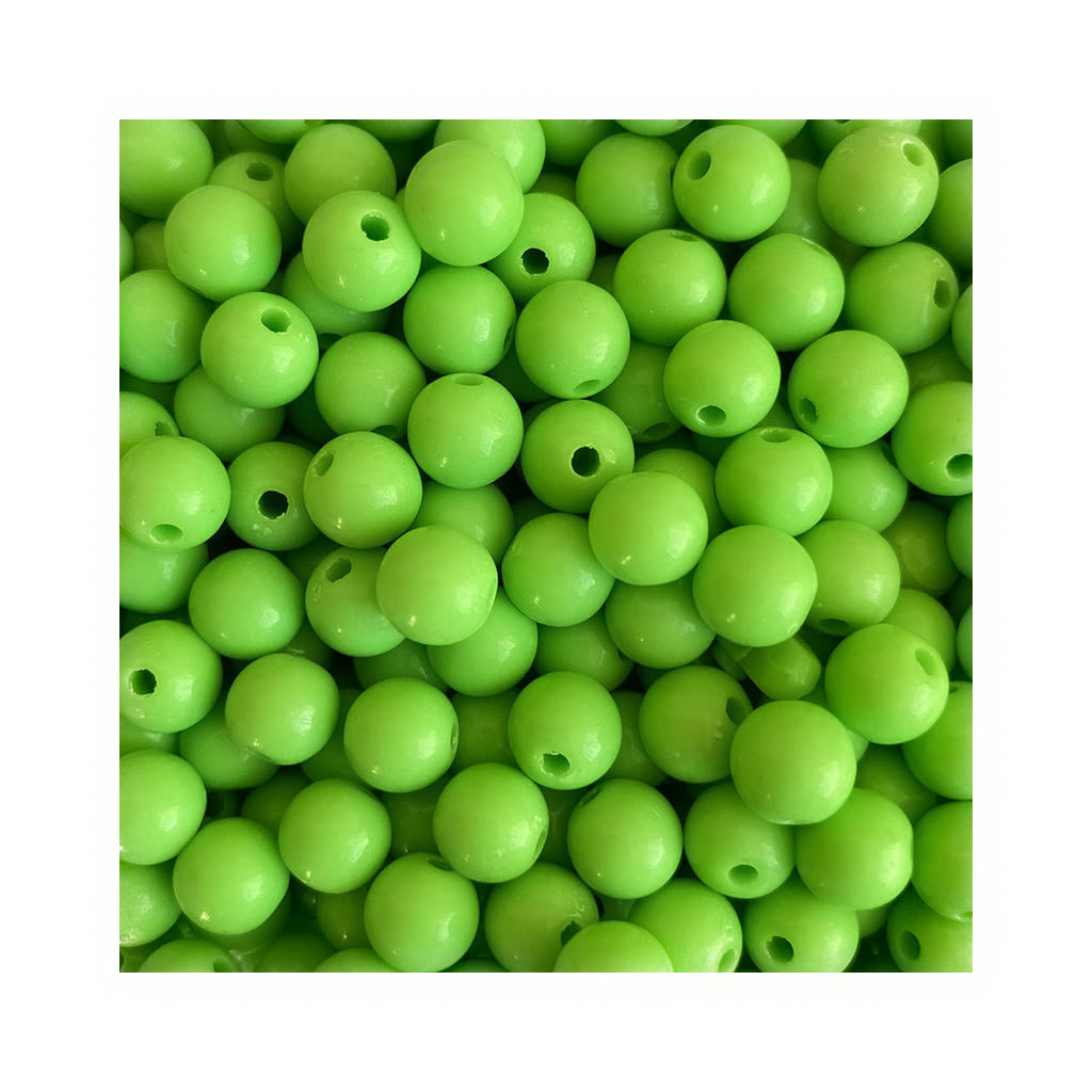 Contas acrílicas 10mm verde lima